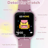 Luyiilo Kids Games Watch, with 26 Puzzle Games, Touch Screen, HD Camera, Alarm Clock, Toys for Ages 4-12 Years Old.Birthday Gift for Boys Girls (Pink)