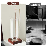 Incense Holder,Wooden Incense Holder for Sticks with 20 Incense Sticks, Anti-ash Incense Burner with Glass Ash Catcher for Meditation Yoga Spa Gift Home Decor