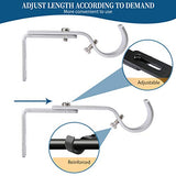 Heavy Duty Adjustable Curtain Rod Brackets Rod Holders for 1 Inch Rod, Silver Color, (Set of 2)