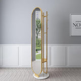 Full-Length Mirror Home Bedroom Dressing Mirror Full-Body Floor Mirror Hanging Hanger Combination Vertical Rotatable Fitting Mirror Full Length Floor Mirror (A)