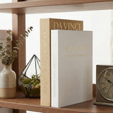 Aesthetic Decorative Books - Set of 2 Linen Boxes with Gold Lettering, Enhance Your Coffee Table, Bookshelf or Mantle Decor - Fake/Faux Books for Home Decoration, Photo & Keepsake Storage