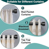 Curtain Rods 72-144 Inch, 1" Heavy Duty Adjustable Curtain Rod for Windows, Black Extra Long Window Treatment Rod, Modern Design, Easy Installation