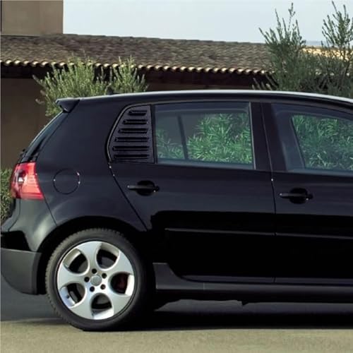 Compatible with VW Golf 5 MK5 Exterior Rear Side Window Louver Shutter Trim Carbon Fiber Look/Gloss Black Windshield(Glossy Black)