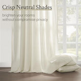 96 Inches Long Pinch Pleated Semi Sheer Curtains,Natural Linen Blended Light Filtering Window Curtains 96 Length 2 Panels for Living Room Bedroom Pinch Pleat Drapes with Hooks 2 Panels 40" Wx96 L