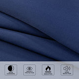 MYSKY HOME Navy Blue Curtains 84 Inches Long Blackout Curtains for Living Room Bedroom Blue Curtain Grommet Window Drapes Privacy Protect Room Darkening Single Panel Curtain, 52 x 84 Inch