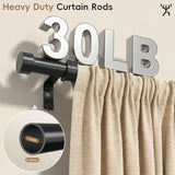 OLV Black Curtain Rod 36 to 91 Inch, 1 Inch Adjustable Modern Curtain Rods for Windows, Decorative Heavy Duty Window Treatment Rods with End Cap Finials, Telescopic Splicing Drapery Pole, Easy Install