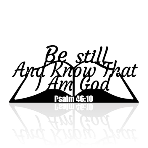 Be Still and Know That I Am God Psalm 46:10 Metal Sign, 12"X5.31" Inch Christian Wall Art Religious Wall Decor Bible Scripture Wall Hanging Decoration