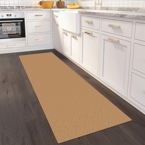 KOZYFLY Washable Runner Rug, 2x6 Ft, Warm Tan
