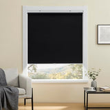 Cordless 100% Blackout Roller Shades for Windows,UV Protection Pull Down Shades,Room Darkening Door Blinds Thermal Insulated Fabric for Home Office and Bedroom(34" W x 72" H,Black)