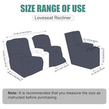 Genina Recliner Loveseat Covers with Console, Stretch Reclining Sofa Covers, 2 Seater Couch Cushion Stripe Jacquard Recliner Slipcovers - Furniture Protector Covers for Pet Kid (Beige)