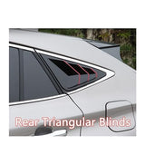 Compatible For Toyota Harrier Venza 2022 Car Rear Side Window Triangle Shutter Cover Trims Louver Decorative Sticker ABS Exterior Accessory(GlossyBlack Red Edge)