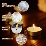 UNBREAKABLE - Tea Light Candles 30 Pack – Unscented Long Lasting 2.5 Hour Burn – White Smokeless Tealights for Decoration, Holiday, Party, Wedding, Home Use