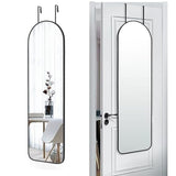 SCWF-GZ 47x14 Mirror Full Length Back Door Hanging or Wall Mounted Aluminum Metal Frame Arch Mirrors for Entryway Bedroom Bathroom Dressing Living Room 47 14 inch Black