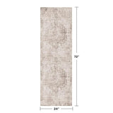 Hazo Haus 2x6 Washable Bathroom Runner Rug, Non Slip Low Pile Runner with Rubber Backing for Hallway, Kitchen and Entryway, Beige Tan Modern Farmhouse Home Decor