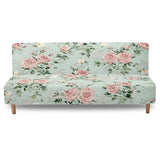 Pink Rose Futon Couch Cover Full Size Light Green Couch Slipcovers Without Armrest Easy Going Stretch Sofa Covers for Living Room