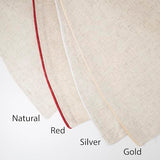 SARO LIFESTYLE Linen Christmas Tree Skirt – Toscana Collection – Natural Solid Edge – Classic Holiday Farmhouse Décor, 56", Natural