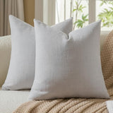 Pack of 2 Faux Linen Chenille Throw Pillow Covers Decorative Pillow Covers Velvet Accent Cushion Cover Pillow Case for Couch Sofa Living Room Bedroom Farmhouse Decor 20x20 Inch LightGrey