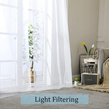 OWENIE White Sheer Curtains 84 inches Long 2 Panels Set, Sheer White Curtains for Living Room/Bedroom, Rod Pocket Voile Sheer Panel Drapes, 2pcs, Each 42" Width x 84" Long