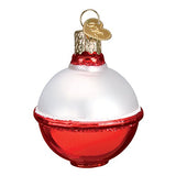 Old World Christmas Fishing Bobber Glass Blown Ornament for Christmas Tree, Handcrafted Holiday Decoration, Fisherman Collection