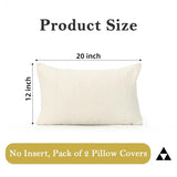 Boucle Throw Pillow Covers 12x20 inch Cream