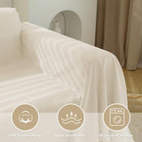 MEETSKY Sofa Cover Cushion Couch Cover Chenille Sofa Cover L Shape Sectional Covers for Dogs Washable Luxury Bed Blanket Furniture Protector for Pets,Kids(X-Large: 71" x 118", Beige