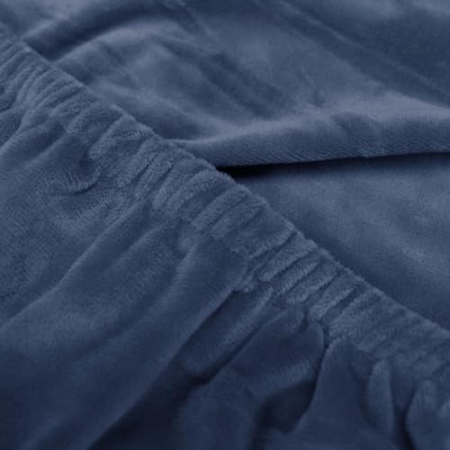 Luxury Velvet Futon Bed Covers Slipcovers with Elastic Band, Soft Armless Futon Cover 3/2 Seater Stretch Sofa Bed Slipcover, Thick Plush Futon Cover Stretch Armless Sofa Bed Washable,F,M1