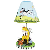 Fantasy Fields Sunny Safari Kids Table Lamp with Sculpted Base & Printed Lampshade, Multi