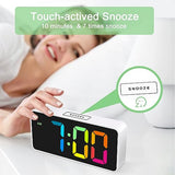 Welgo 7.5 Inches Large Digital Alarm Clock for Seniors & Kids, 0-100% Dimmable Display, USB Charging Port, Adjustable Volume, Easy Operation, Snooze, Outlet Powered for Bedroom