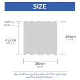 Home Queen White Waffle Bathroom Window Curtains, Water Repellent Rod Pocket Kitchen Drapes for Small Window, 2 Panels, 36 W X 45 L Inch Each