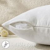 MIULEE White Chenille Couch Throw Pillow Covers, 18x18