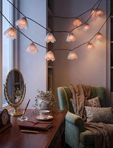 8.5FT Plug-in Flower Garland String Lights, 10-Bulb Fairy Lights | Plug-In LED Patio String Lights, Connectable Up to 24 Sets, IP44 Waterproof, for Indoor Outdoor Parties & Weddings