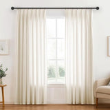 1 Inch Heavy Duty Blackout Curtain Rods for Windows, Industrial Pipe Wrap Around Room Divider Decorative Curtain Rods Wall Mount & Ceiling Mount, Black, 48-86 Inch