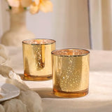 6 Pcs Large Gold Votive Candle Holders Tea Light Candle Holder Glass