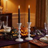 White Metal Taper Candle Holders Set of 2 – 5.75" Decorative Candlestick Holders for Table Centerpiece, Home Décor, Dining Table, Wedding & Party Decorations