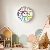 Kid's Wall Clock 12 Inch Silent Wall Clock for Kids Learning Time, Silent Non-Ticking Quartz Decorative Wall Clock for Teacher's Classrooms Or Children's Bedrooms