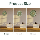 Roymnie Wall Clock Green, Silent Wall Clocks Battery Operated 8 Inch-Modern Non Ticking Analog Clock Decorative for Kitchen Office Bathroom Bedroom(Gold)