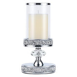 Candle Holder for Pillar Candle, Pillar Candle Holders for Wedding, Coffee Dining Table, Christmas, Table Centerpieces, Home Décor ZXC048D (1 Crystal Ball)