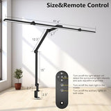 3000 Lumen Ultra Bright Architect Desk Lamp with Clamp, 36W Tall Overhead Led Desk Light for Home Office, 47Inch Long Dimmable Computer Monitor Light Bar with Remote for Table Desktop Drafting