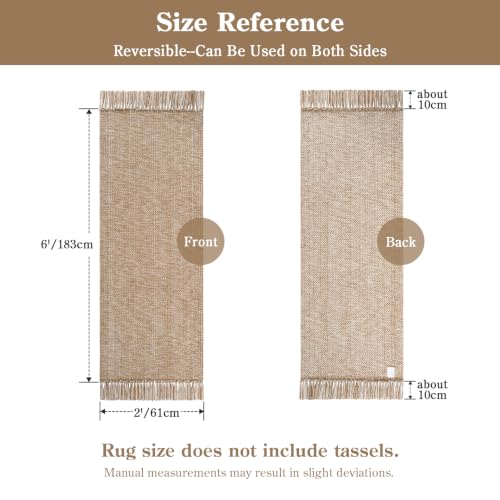 Collive 2' x 6' Kitchen Runner Rug, Modern Farmhouse Washable Bathroom Mat