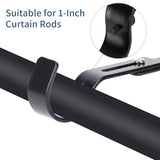 Premium Curtain Rod Brackets for Wall - Adjustable Hooks, Iron Holders for 1 Inch Rod - Black (2 PCS)