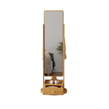 Full Body Mirror, Full-Length Mirror, Floor-to-Ceiling Mirror, Home Bedroom, rotatable Storage, Fitting Mirror with Hanger, Integrated Dressing Mirror,Bedroom Furniture