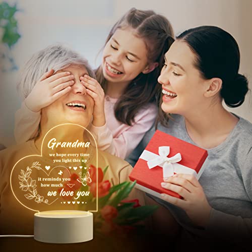 Grandma Gifts, Mothers Day Gifts for Grandma - Engraved Night Light, Grandma Birthday Gifts, Christmas Valentines Thanksgiving Gifts for Grandma, Nana, Grammy, Grandmother