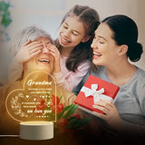 Grandma Gifts, Mothers Day Gifts for Grandma - Engraved Night Light, Grandma Birthday Gifts, Christmas Valentines Thanksgiving Gifts for Grandma, Nana, Grammy, Grandmother