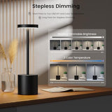 2 Pack Rechargeable Table Lamp, LED Cordless Table Lamp,5000mAh Battery Operated Portable Table Light,Dimming for Restaurant/Patio/Outdoor(Black)