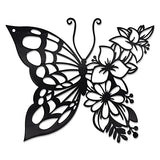 EZ4ENCE Butterfly Decoration Wall Art Boho Home Decor Hanging Appearance Metal Flower for Bedroom Living Room Wall,Black(Medium)