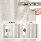 RAIN CITY Extra Long Pleated Sheer Curtains 144 Inches Long 12 Feet Length, Memory Trained Luxury Drapes for Tall Window Thick Linen Textured Cream Light Filtering Privacy Neutral Panels Set of 2