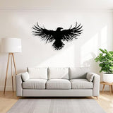 Yuzhuo Metal Viking Raven Wall Art Norse Mythology Crow Wall Decor with Gothic Metal Wall Sculpture Suitable for Living Room Bedroom Indoor Outdoor Garden Home