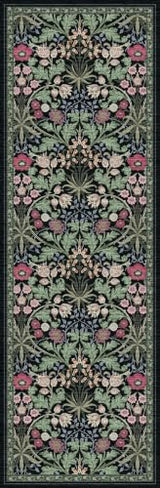 Washable Hallway Runner Rug 2'6"x8': Vintage Floral Botanical Runner Rug - Machine Washable Non Slip Low Pile Soft Foldable Carpet - Kitchen Hallway Entryway Bedroom Indoor Rug - 2'6"x8' Green