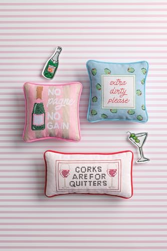 Mud Pie Corks Mini Needlepoint Pillow