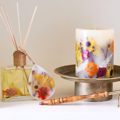 Honey Tobacco Botanical Reed Diffuser, Single Set, Square Glass Bottle 6.76 fl oz Lasts 6-12 Months Amber Oil Aromatherapy Scent Decor, Home Library Office Relaxation Gift